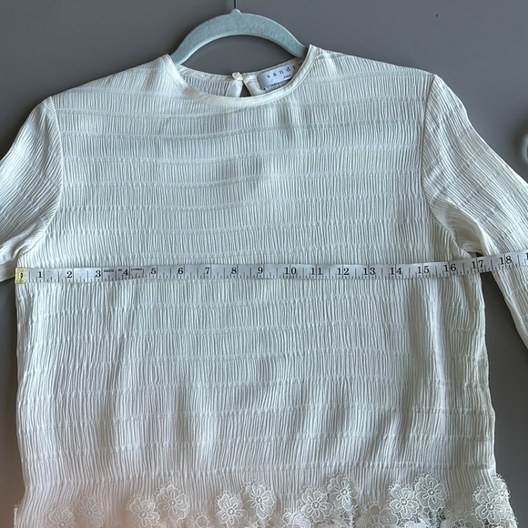 Sandro Paris off white lace trim top - Picture 3 of 9